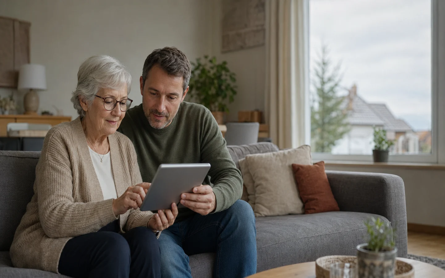 Des seniors consultent calmement des informations générales